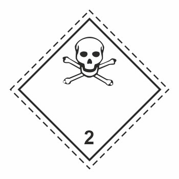 Знак перевозки опасных грузов «Класс 2.3. Токсичные газы» (светоотражающая пленка ламинированная, 300х300 мм)