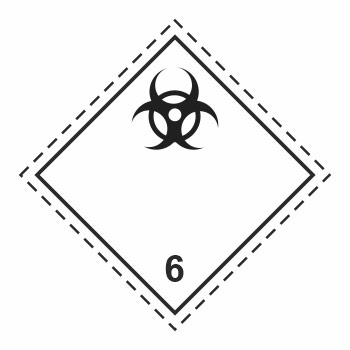Знак перевозки опасных грузов «Класс 6.2. Инфекционные вещества» (пленка ламинированная, 250х250 мм)